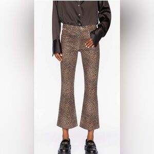 FRAME Le Crop Mini Boot jeans leopard print Size 24